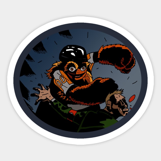 Gritty Punching Fascist Sticker by Spearhafoc